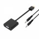 Conversor HDMI a SVGA Jack 3.5/H, 10cm+1 m para conectar la Pantalla VGA Color Negro