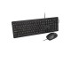 V7 Combo de teclado y ratón antimicrobiano lavable, USB, óptico, IP68, impermeable