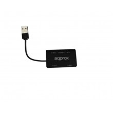 Approx ! 3 ports USB HUB 2.0 + MicroSD/SD Card Reader - Hub - 3 x USB 2.0 - desktop ratón