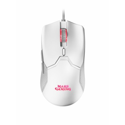 Mars Gaming MMVW Ratón Blanco mano derecha USB Óptico 10000DPI