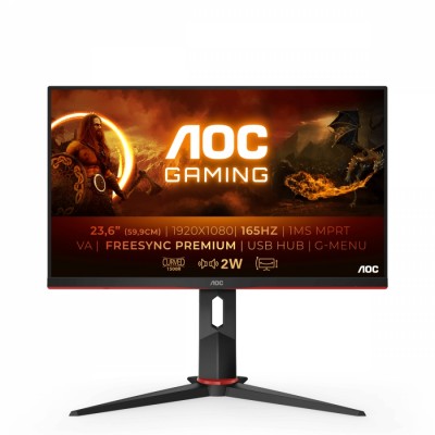 AOC G2 C24G2U/BK pantalla para PC 59,9 cm (23.6") 1920 x 1080 Pixeles Full HD LED Negro, Rojo