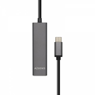 AISENS Hub USB 3.1 USB-C, USB-C/M - 4 x Tipo A/H, Gris, 15 cm