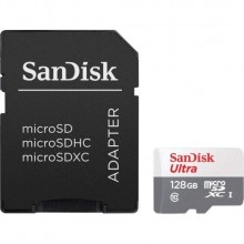 Tarjeta Memoria Sandisk Ultra MicroSDXC 128GB Clase 10 UHS-I + Adaptador