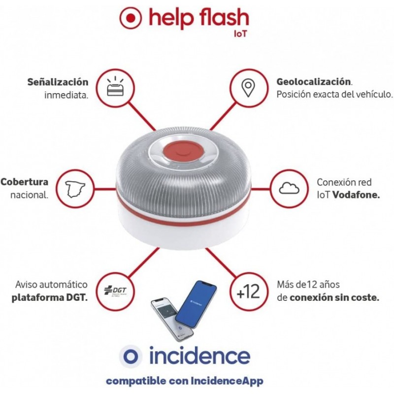 HELP FLASH - Luz de emergencia homologada por DGT Emitting Color