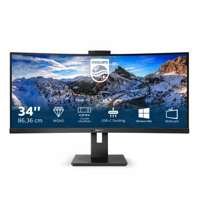 Philips P Line 346P1CRH/00 LED display 86,4 cm (34") 3440 x 1440 Pixeles UltraWide Quad HD Negro