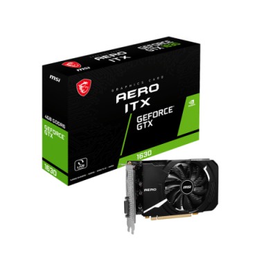 Tarjeta Gráfica Msi VGA MSI GTX 1630 AERO ITX 4G,NV,GTX1630,4GB,GDDR6,64BIT,DVI+HDMI+DP,1 VENTILADOR
