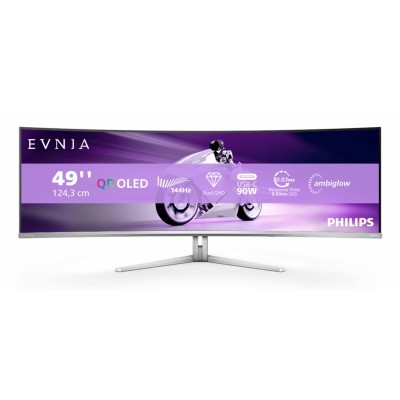 Philips Evnia 8000 49M2C8900L/00 pantalla para PC 124,2 cm (48.9") 5120 x 1440 Pixeles Dual QHD QD-OLED Blanco