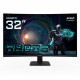 GIGABYTE GS32QCA 31.5" Monitor Curvo para Gaming QHD - 2560 x 1440, 180Hz, 1ms, 250 cd/m², FreeSync, HDR Ready, HDMI 2.0, Di