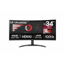 Monitor LG 34WR50QK-B 86,4 cm (34") 3440 x 1440 Pixeles Wide Quad HD Negro
