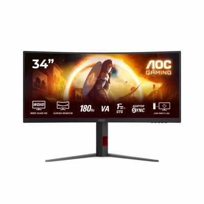 AOC G4 CU34G4 pantalla para PC 86,4 cm (34") 3440 x 1440 Pixeles Wide Quad HD LED Negro, Rojo