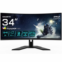 Monitor GIGABYTE G34WQCP Monitor Gaming Curvo UWQHD de 34" - 3440 x 1440, 1500R, 180Hz, 1ms, 350 cd/m2, AMD FreeSync Premium, HD
