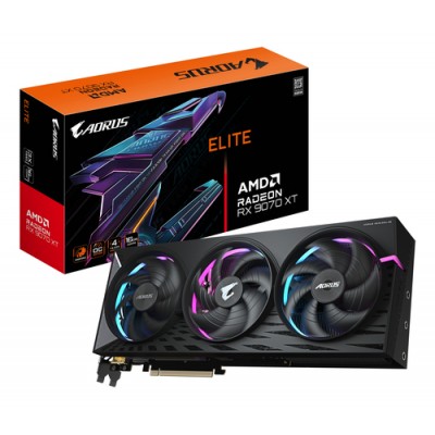 GIGABYTE AORUS Radeon RX 9070 XT ELITE 16G Tarjeta Gráfica - 16GB GDDR6, 256 bits, PCI-E 5.0, 3100 MHz Frecuencia Base, 2 x Disp