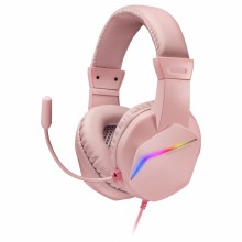 Mars Gaming MH122 Rosa, Cascos Gaming FRGB Over Ear con Micrófono, Sonido HiFi, Cancelación de Sonido, Ultraligeros, PS4 PS5 X