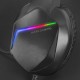 Mars Gaming MH122 Negro, Cascos Gaming FRGB Over Ear con Micrófono, Sonido HiFi, Cancelación de Sonido, Ultraligeros, PS4 P