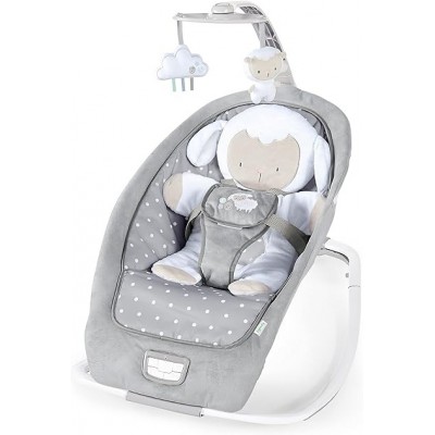 Ingenuity, Hamaca Mecedora para Bebés hasta 18 kg, Cuddle Lamb con vibraciones, arco de juego con 2 peluches (Devolución de Amaz