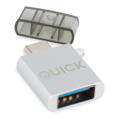 Quick Media QMACUSB USB-C USB-A Blanco adaptador de cable