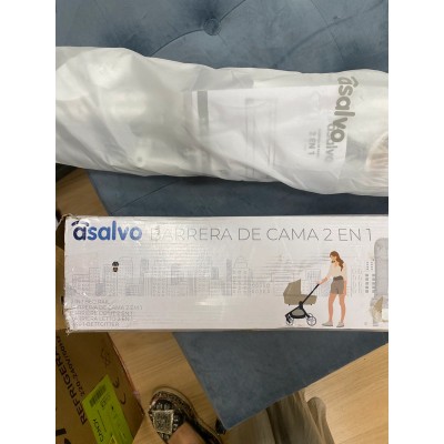 Asalvo Barrera de Cama 2 en 1 de 150 cm para Niño - Abatible con Correas Ajustables