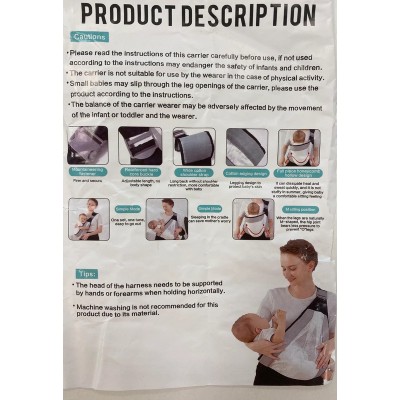 AOOWU Portabebés Portátil, Ergonómico Portátil para Bebés de 6 a 36Meses