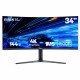Monitor Nilox 34" NXM344KD11 ULTRAWIDE 4K CURVO 144HZ 2HDMI 2DP 1MS MMDIA, 34", Wide Quad HD, DisplayPort