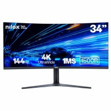 Monitor Nilox 34" NXM344KD11 ULTRAWIDE 4K CURVO 144HZ 2HDMI 2DP 1MS MMDIA, 34", Wide Quad HD, DisplayPort