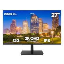Monitor Nilox 27 2K IPS 120 HZ HDMI Y DP, 27", Quad HD