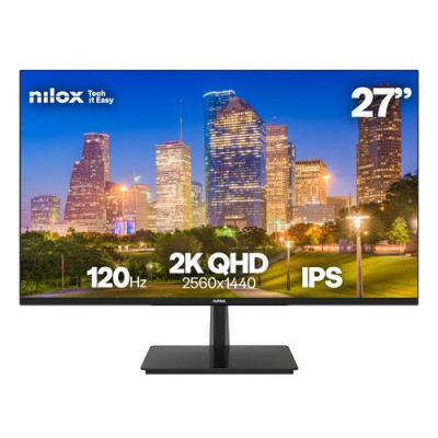 Monitor Nilox 27 2K IPS 120 HZ HDMI Y DP, 27", Quad HD