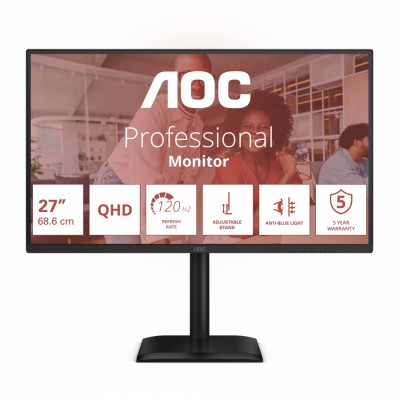 Monitor Aoc E4 Q27E4U, 27", Quad HD, HDMI, DisplayPort