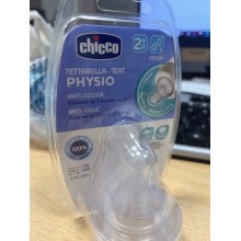 Chicco - Tetina Physio Flujo Medio 2 Uds 2M+, Unisex