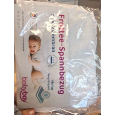 Babybay sábana bajera de algodón, blanco, 81 x 43 cm)