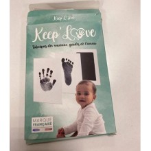 Keep'Love Kit de huellas para bebé, sello sin tinta y pie para bebé