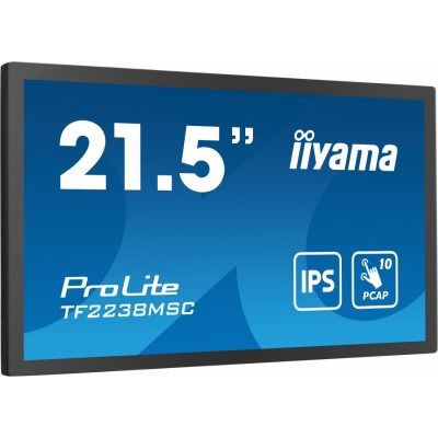 iiyama TF2238MSC-B1 pantalla para PC 53,3 cm (21") 1920 x 1080 Pixeles Full HD LED Pantalla táctil Negro