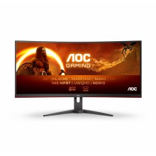AOC G2 CU34G2XE/BK pantalla para PC 34" 3440 x 1440 Pixeles Wide Quad HD LCD Negro, Rojo (HDMI, DisplayPort)
