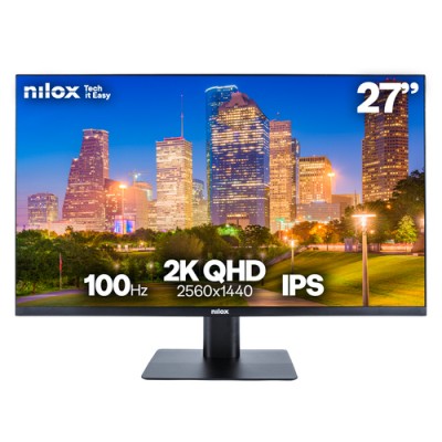 Nilox Monitor Desktop - Monitor 27", 2K, IPS, 100Hz, 2 HDMI, 1 DP, 1ms, Multimedia (HDMI, DisplayPort)