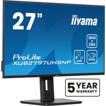 iiyama ProLite XUB2797UHSNP-B1 pantalla para PC 27" 3840 x 2160 Pixeles 4K Ultra HD LED Negro (HDMI, DisplayPort)