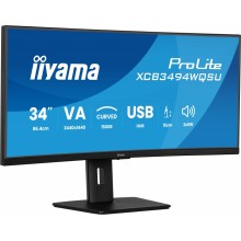 iiyama ProLite XCB3494WQSU-B1 pantalla para PC 34" 3440 x 1440 Pixeles UltraWide Quad HD LED Negro (HDMI, DisplayPort)