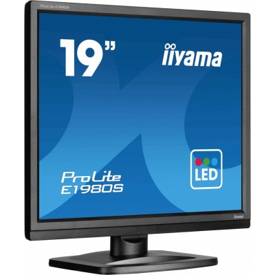 iiyama ProLite E1980S-B1 pantalla para PC 19" 1280 x 1024 Pixeles VGA LED Negro (HDMI, DisplayPort)
