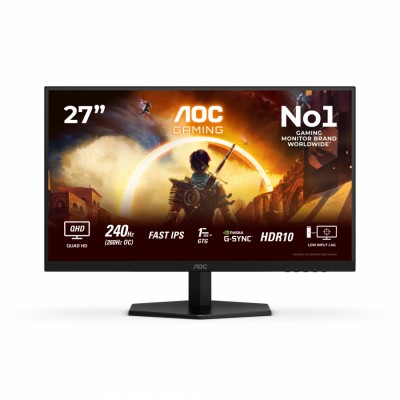 AOC G4 Q27G42ZE pantalla para PC 27" 2560 x 1440 Pixeles Quad HD LCD Negro, Rojo (HDMI, DisplayPort)