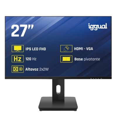 iggual Monitor 27" VGA HDMI 120Hz pivotante AA MM (HDMI, VGA)