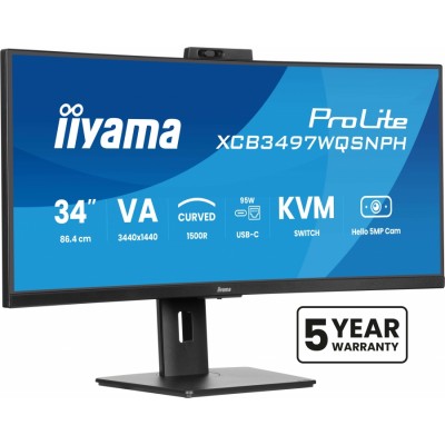 iiyama ProLite XCB3497WQSNPH-B1 pantalla para PC 34" 3440 x 1440 Pixeles UltraWide Quad HD LED Negro (HDMI, DisplayPort)