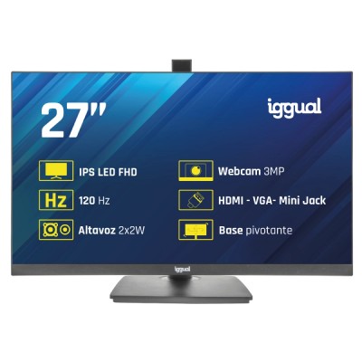 iggual Monitor 27" IPS FHD 120Hz VGA HDMI webcam (HDMI, VGA)