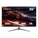 Nilox MONITOR 24 GAMING FHD 240HZ pantalla para PC 24" 1920 x 1080 Pixeles Full HD LCD Negro (HDMI, DisplayPort)
