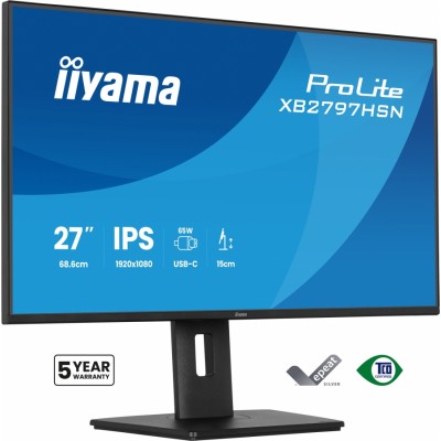 iiyama ProLite XB2797HSN-B1 pantalla para PC 27" 1920 x 1080 Pixeles Full HD LCD Negro (HDMI, DisplayPort)