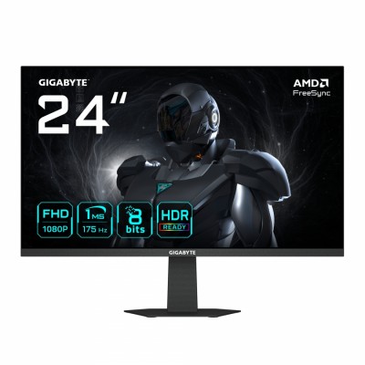 GIGABYTE GS24F14A Monitor Gaming 24” FHD - 1920 x 1080, 175Hz, 1ms, 400 cd/m², FreeSync, HDR Ready, HDMI 2.0, DisplayPort 1.4 (H