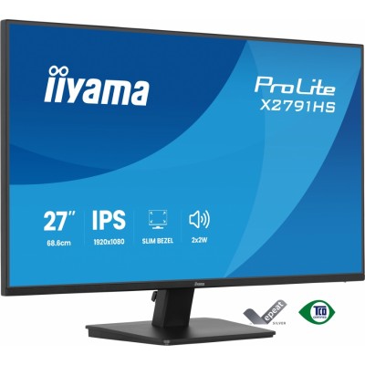 iiyama ProLite X2791HS-B1 pantalla para PC 27" 1920 x 1080 Pixeles Full HD LED Negro (HDMI, DisplayPort)