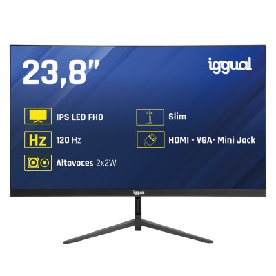 iggual Monitor 24" IPS 1ms FHD 120Hz VGA HDMI +Altavoces (HDMI, VGA)