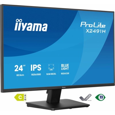 iiyama ProLite X2491H-B1 pantalla para PC 23.8" 1920 x 1080 Pixeles Full HD LCD Negro (HDMI, DisplayPort)