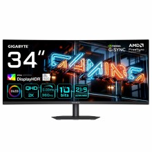 GIGABYTE MO34WQC36 Monitor Gaming Curvo 34--- WQHD - 3440 x 1440, 360Hz, 0.03ms, KVM, 300 cd/m2, FreeSync Premium Pro, DisplayHD