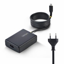 StarTech.com Cargador USB-C para Portátil con Cable Tipo C Integrado de 1,5m - Bloque Cargador Tipo C para MacBook Pro, Dell XP