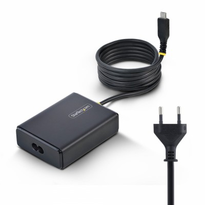 StarTech.com Cargador USB-C para Portátil con Cable Tipo C Integrado de 1,5m - Bloque Cargador Tipo C para MacBook Pro, Dell XPS