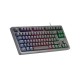 Mars Gaming MK023, Teclado Gaming TKL, Tecnología Híbrida H-Mech, Iluminación FRGB Rainbow, Anti-ghosting, Compatibilidad 